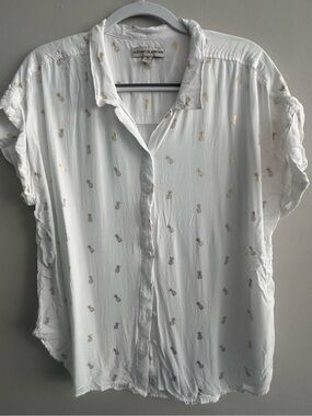 Alexander Jordan button down White and gold Pineapple XL